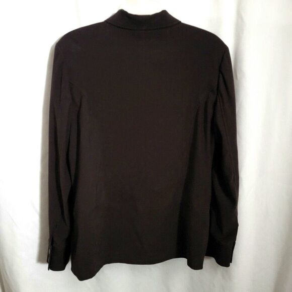 Vintage Dalia Sport Y2K sz 14 Brown Blazer Jacket Snap closure versatile lined - Picture 2 of 8